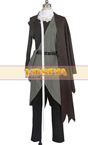 コストモ製 刀剣乱舞 肥前 コスプレ衣装 送料無料】灰×黒 ダメージ加工着物 マフラーセット 肥前